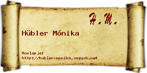 Hübler Mónika névjegykártya